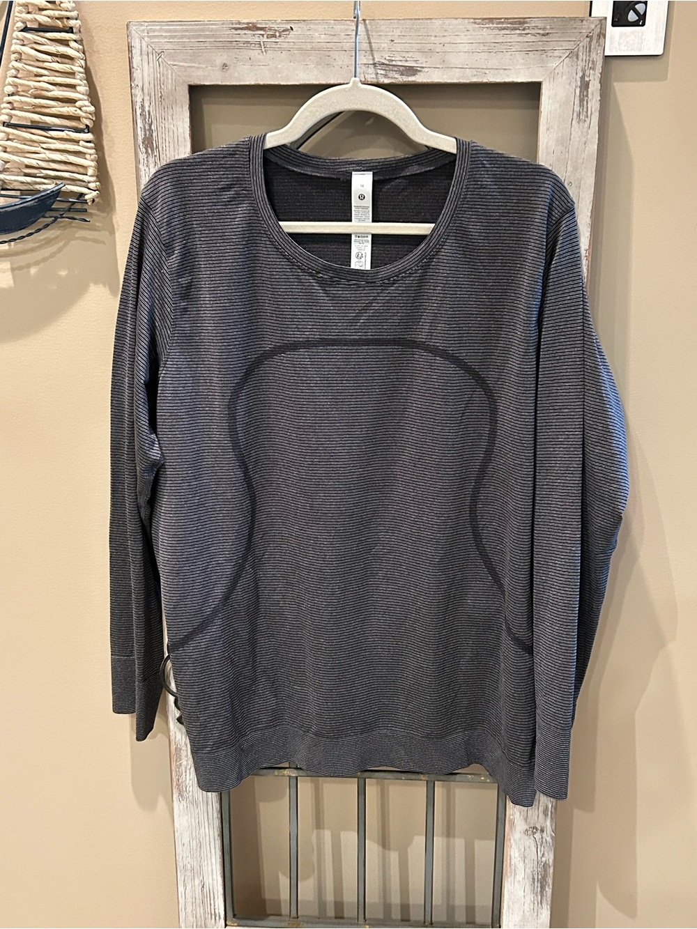 lululemon athletica Gray Striped Top
